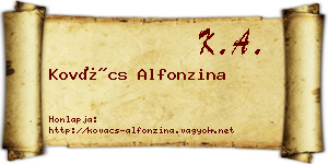Kovács Alfonzina névjegykártya